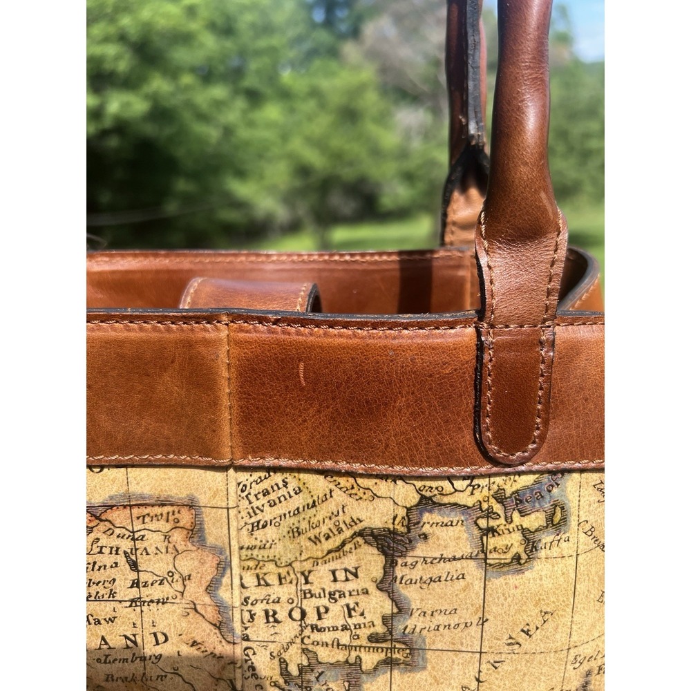 Patricia Nash Mallory Tote European Map Collection Leather Shoulder Bag NWT - Picture 4 of 16